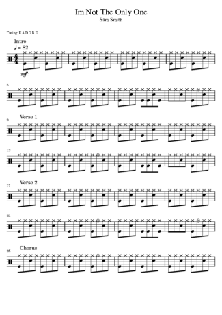 I'm Not the Only One - Sam Smith - Drum Sheet Music - AriaMus.com