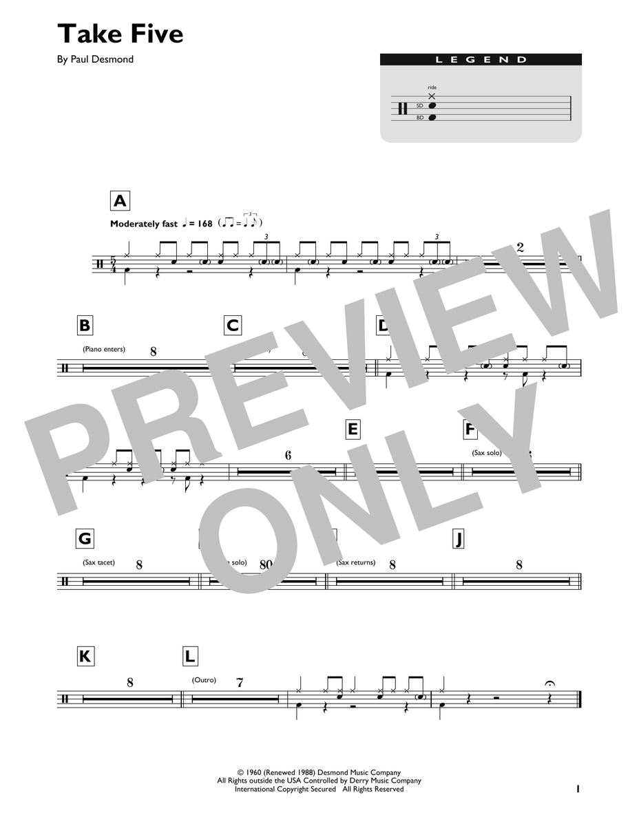 take 5 drum solo transcription