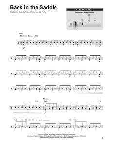 Back in the Saddle - Aerosmith - Full Drum Transcription / Drum Sheet Music - SheetMusicDirect DT