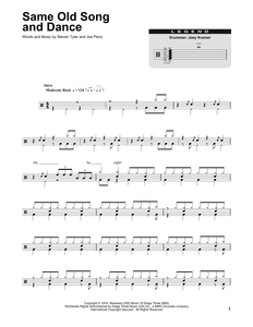 Same Old Song and Dance - Aerosmith - Full Drum Transcription / Drum Sheet Music - SheetMusicDirect DT