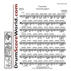 Drum sheet music cover image for Natasha Bedingfield 'Unwritten'