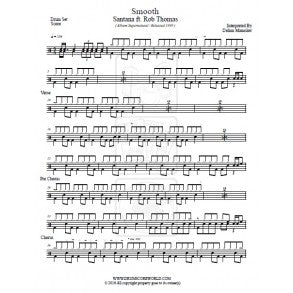 Smooth (feat. Rob Thomas) - Santana - Drum Sheet Music - DrumScoreWorld.com – DrumSetSheetMusic