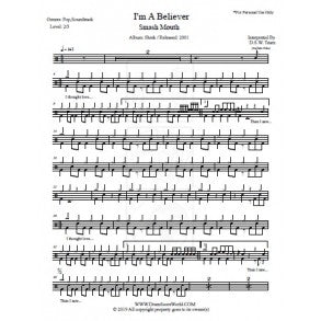 I'm a Believer - Smash Mouth - Drum Sheet Music - DrumScoreWorld.com ...