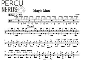 Magic Man - Heart - Full Drum Transcription / Drum Sheet Music - Percunerds Transcriptions