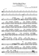 Fell on Black Days Soundgarden Full Drum Transcription / Drum Sheet Music Realsongbook