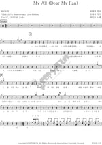 My All (Dear My Fan) (Live) Vibe Full Drum Transcription / Drum Sheet Music COPYDRUM