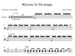 Welcome to the Jungle Guns N' Roses Full Drum Transcription / Drum Sheet Music Franki Bio
