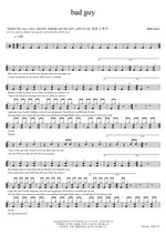 Bad Guy Billie Eilish Full Drum Transcription / Drum Sheet Music COPYDRUM