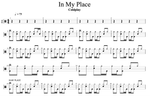 In My Place Coldplay Simplified Drum Transcription / Drum Sheet Music Cyril Mayer