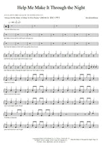 Help Me Make It Through the Night Kris Kristofferson Full Drum Transcription / Drum Sheet Music COPYDRUM