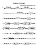 Antología Shakira Full Drum Transcription / Drum Sheet Music Carlos Dias Aidos