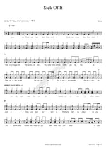 Sick Of It Skillet Full Drum Transcription / Drum Sheet Music COPYDRUM
