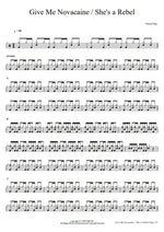 Give Me Novacaine / She's a Rebel Green Day Full Drum Transcription / Drum Sheet Music COPYDRUM