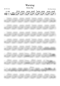 Warning - Green Day - Full Drum Transcription / Drum Sheet Music - Pro Drum Scores
