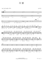 This Star (이 별) Gilgu Bonggu (길구봉구) Full Drum Transcription / Drum Sheet Music COPYDRUM