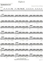 Highest (Live) Hillsong Worship Full Drum Transcription / Drum Sheet Music COPYDRUM