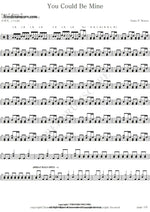 You Could Be Mine Guns N' Roses Full Drum Transcription / Drum Sheet Music COPYDRUM