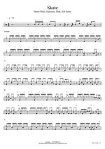 Skate Bruno Mars, Anderson .Paak, Silk Sonic Full Drum Transcription / Drum Sheet Music COPYDRUM