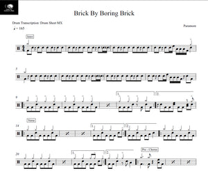 Brick by Boring Brick - Paramore - Full Drum Transcription / Drum Sheet Music - Drum Sheet MX