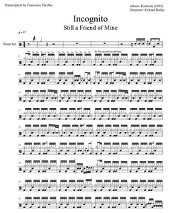 Still a Friend of Mine - Incognito - Full Drum Transcription / Drum Sheet Music - FrancisDrummingBlog.com