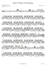 Don't Throw It All Away Olivia Newton John Full Drum Transcription / Drum Sheet Music COPYDRUM