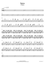 Spies Coldplay Full Drum Transcription / Drum Sheet Music COPYDRUM