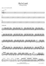 He Is Lord Hillsong Worship Full Drum Transcription / Drum Sheet Music COPYDRUM