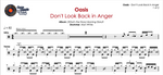 Don't Look Back in Anger Oasis Full Drum Transcription / Drum Sheet Music Chef Cook