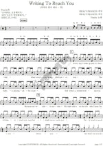 Writing to Reach You Travis Full Drum Transcription / Drum Sheet Music COPYDRUM