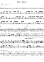 Holy Diver Dio Full Drum Transcription / Drum Sheet Music COPYDRUM