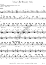 Umbrella (Studio Ver.) McFly Full Drum Transcription / Drum Sheet Music COPYDRUM
