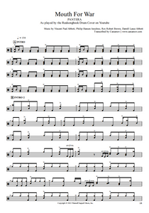 Mouth for War - Pantera - Full Drum Transcription / Drum Sheet Music - Realsongbook
