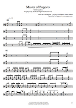 Master of Puppets Metallica Full Drum Transcription / Drum Sheet Music Realsongbook