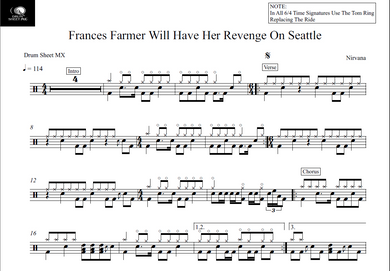 Frances Farmer Will Have Her Revenge on Seattle - Nirvana - Full Drum Transcription / Drum Sheet Music - Drum Sheet MX