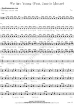 We Are Young (Feat. Janelle Monae) Fun. Full Drum Transcription / Drum Sheet Music COPYDRUM