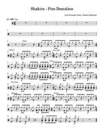 Pies Descalzos Shakira Full Drum Transcription / Drum Sheet Music Carlos Dias Aidos