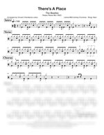 There's a Place The Beatles Full Drum Transcription / Drum Sheet Music Vince’s Scores