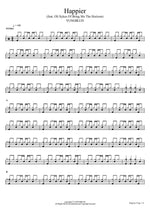 Happier (feat. Oli Sykes Of Bring Me The Horizon) YUNGBLUD Full Drum Transcription / Drum Sheet Music COPYDRUM