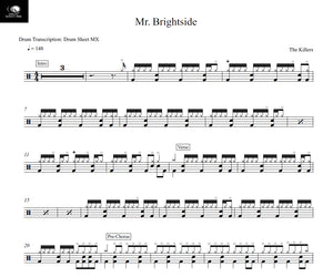 Mr. Brightside - The Killers - Full Drum Transcription / Drum Sheet Music - Drum Sheet MX