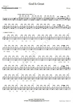 God Is Great (Live) Hillsong Worship Full Drum Transcription / Drum Sheet Music COPYDRUM