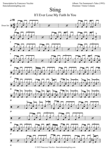 If I Ever Lose my Faith in You - Sting - Full Drum Transcription / Drum Sheet Music - FrancisDrummingBlog.com