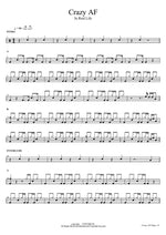 Crazy AF In Real Life Full Drum Transcription / Drum Sheet Music COPYDRUM