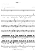 IDGAF Coda Band Full Drum Transcription / Drum Sheet Music COPYDRUM