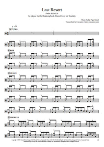 Last Resort - Papa Roach - Full Drum Transcription / Drum Sheet Music - Realsongbook