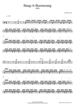 Bang a Boomerang - ABBA drum sheet music