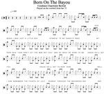Born on the Bayou Creedence Clearwater Revival (CCR) Full Drum Transcription / Drum Sheet Music Cyril Mayer