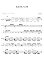 End of the World Blackfield Full Drum Transcription / Drum Sheet Music Jaslow Drum Sheets