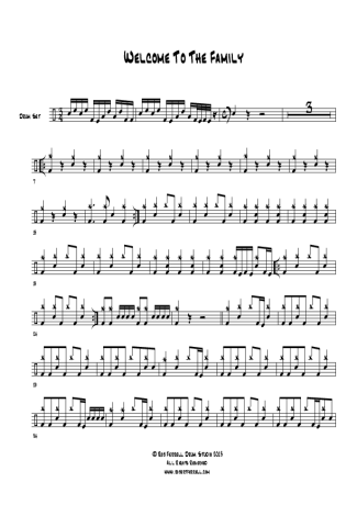 Welcome to the Family - Avenged Sevenfold - Full Drum Transcription / Drum Sheet Music - AriaMus.com