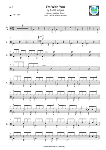 I'm with You - Avril Lavigne - Full Drum Transcription / Drum Sheet Music - AriaMus.com
