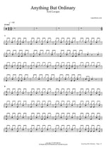 Anything but Ordinary - Avril Lavigne drum sheet music